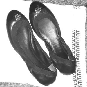 Tory Burch black flats with patent toe size 10